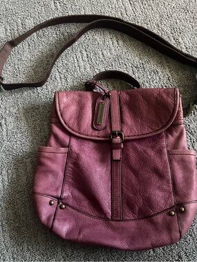 Cynthia Rowley Mauve Leather Crossbody Bag with Adjustable Strap